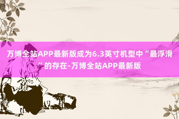 万博全站APP最新版成为6.3英寸机型中“最浮滑”的存在-万博全站APP最新版