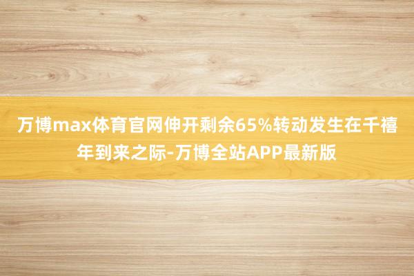 万博max体育官网伸开剩余65%转动发生在千禧年到来之际-万博全站APP最新版