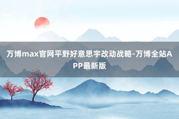 万博max官网平野好意思宇改动战略-万博全站APP最新版