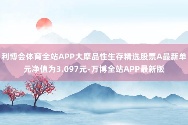 利博会体育全站APP大摩品性生存精选股票A最新单元净值为3.097元-万博全站APP最新版