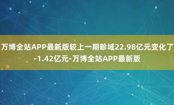 万博全站APP最新版较上一期畛域22.98亿元变化了-1.42亿元-万博全站APP最新版