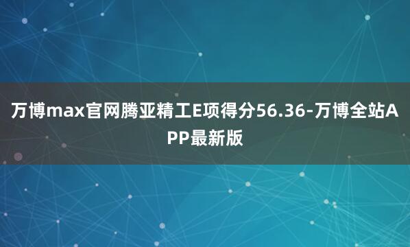 万博max官网腾亚精工E项得分56.36-万博全站APP最新版