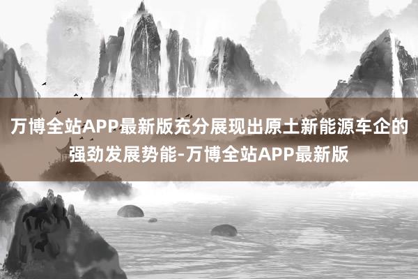 万博全站APP最新版充分展现出原土新能源车企的强劲发展势能-万博全站APP最新版