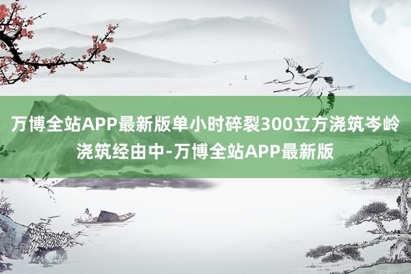万博全站APP最新版单小时碎裂300立方浇筑岑岭　　浇筑经由中-万博全站APP最新版